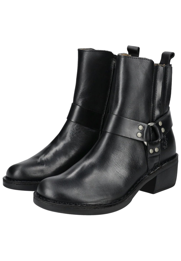 FLY London Stiefelette Leder Schwarz Warmfutter