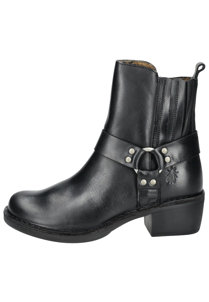 FLY London Stiefelette Leder Schwarz Warmfutter