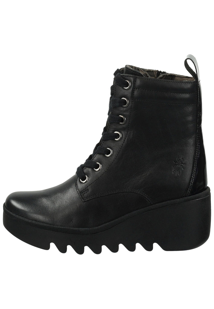 FLY London Stiefelette Leder Schwarz Warmfutter