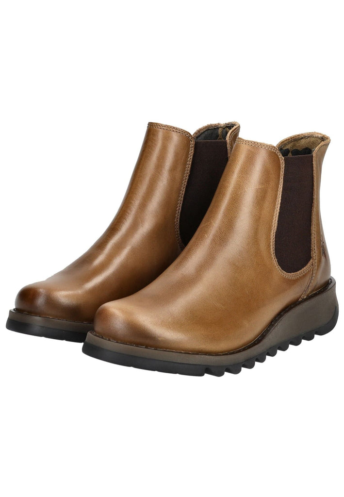 FLY London Stiefelette Leder/Textil Camel