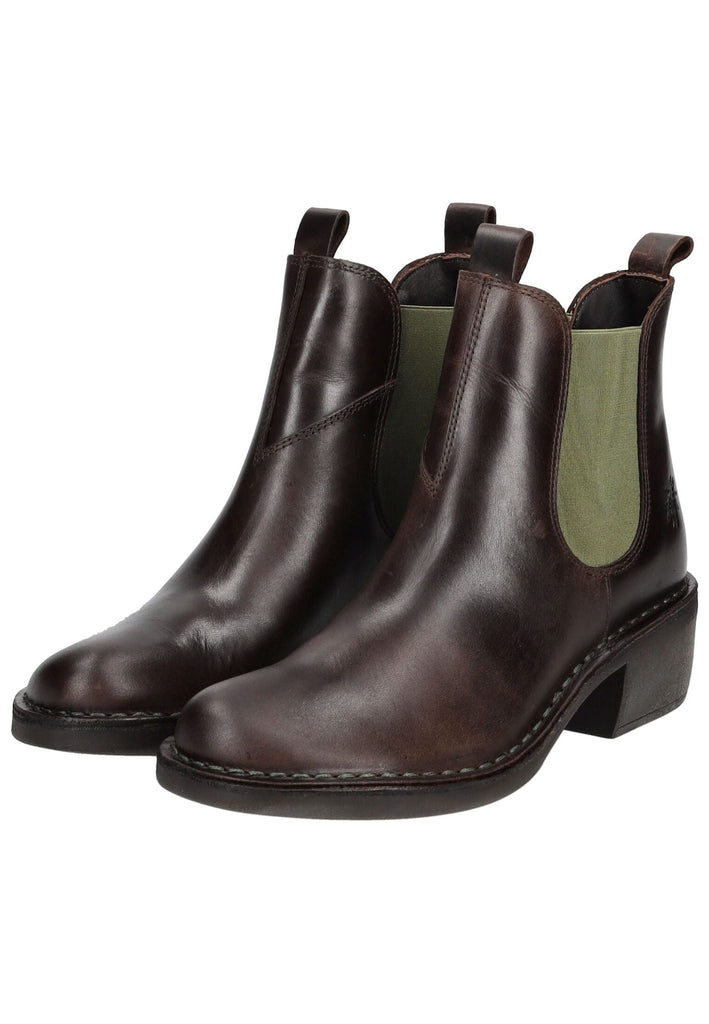 FLY London Stiefelette Leder/Textil Dunkelbraun