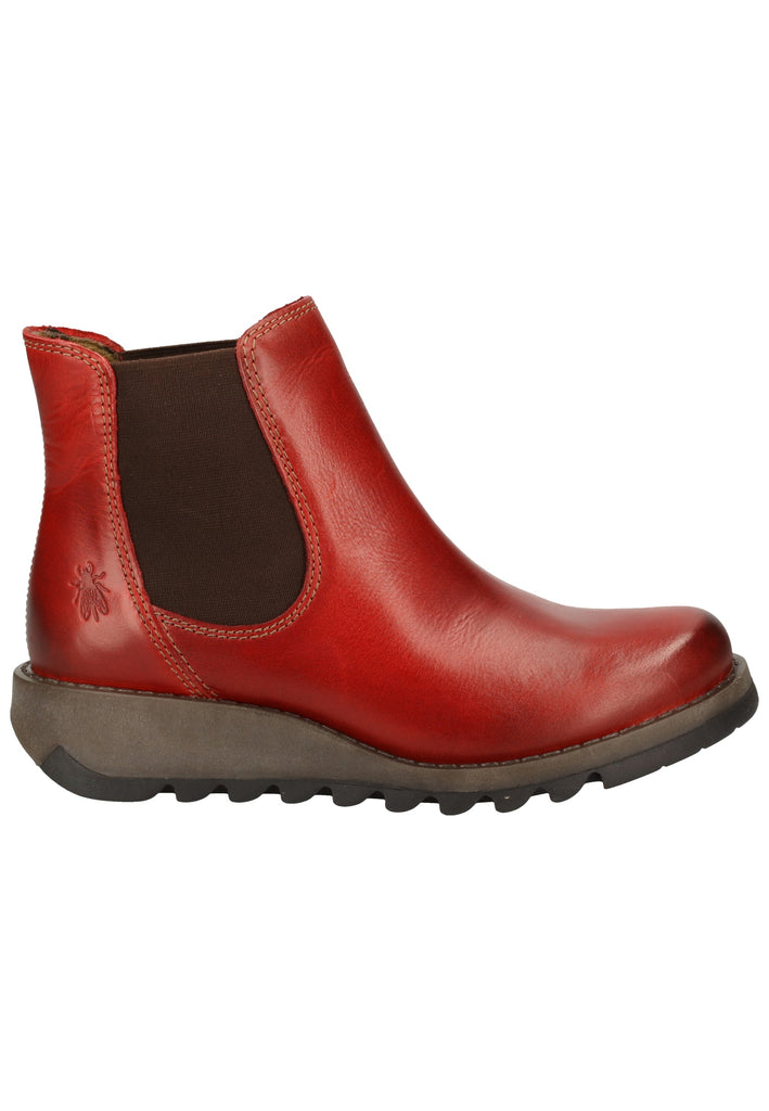 FLY London Stiefelette Leder/Textil Rot