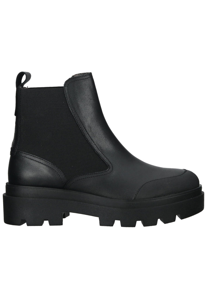 FLY London Stiefelette Leder/Textil Schwarz