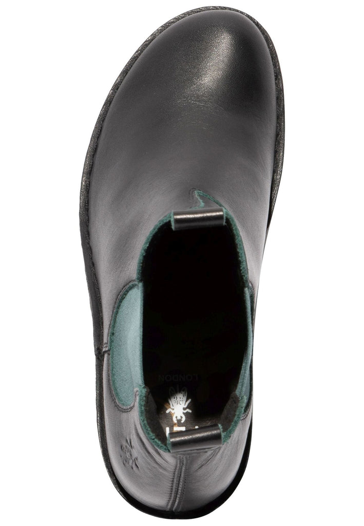 FLY London Stiefelette Leder/Textil Schwarz/Grün