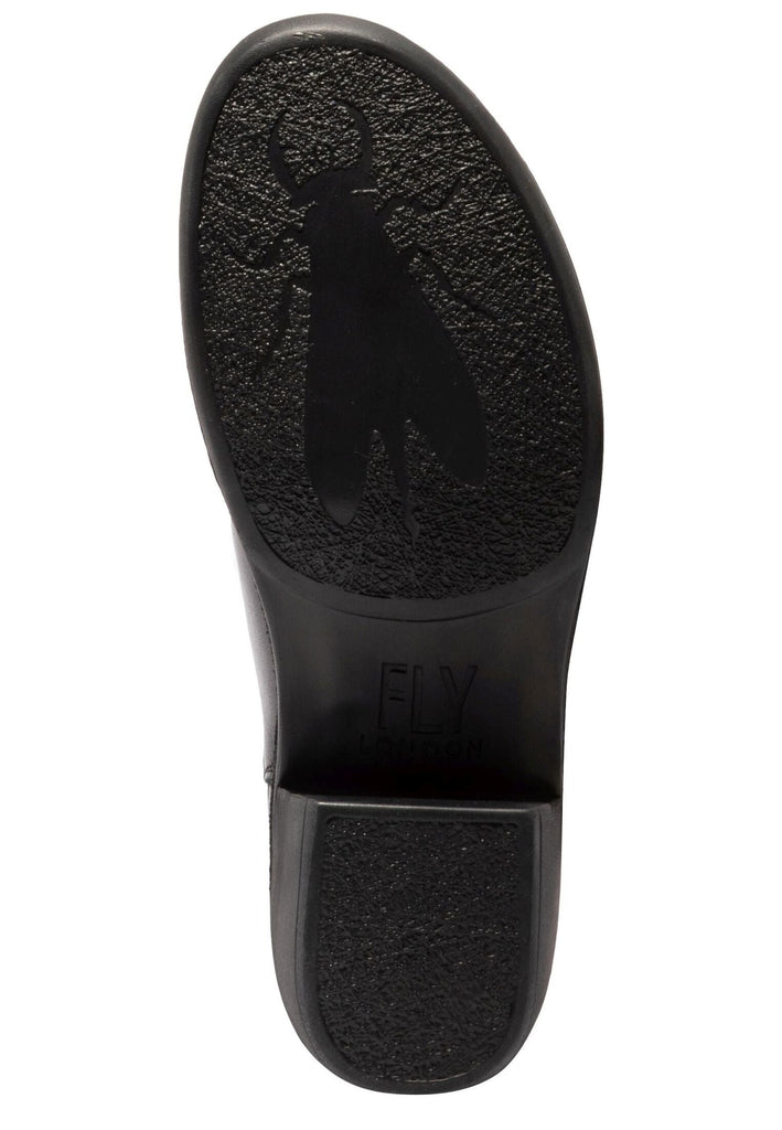 FLY London Stiefelette Leder/Textil Schwarz/Grün