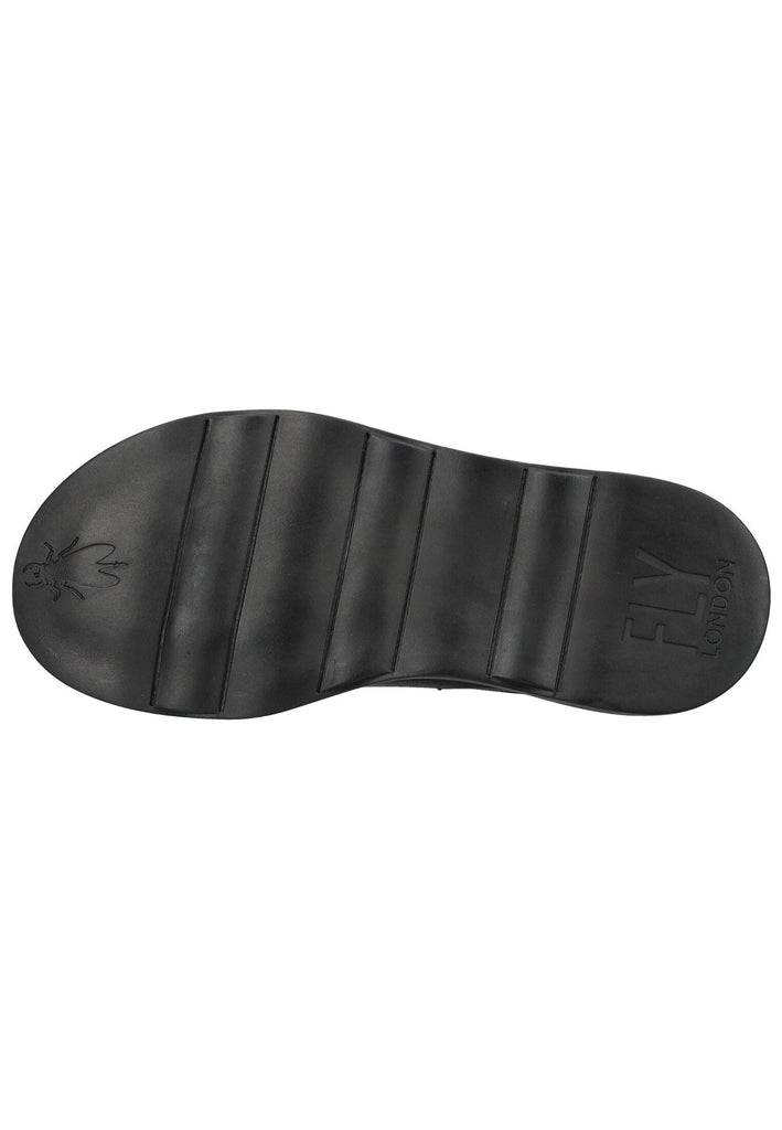 FLY London Stiefelette Leder/Textil Schwarz/Rot