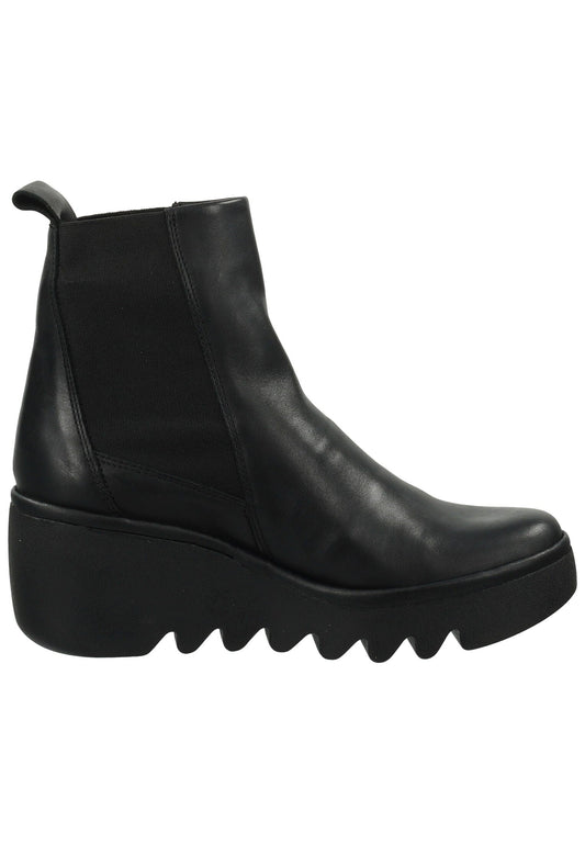 FLY London Stiefelette Leder/Textil Schwarz/Schwarz Warmfutter