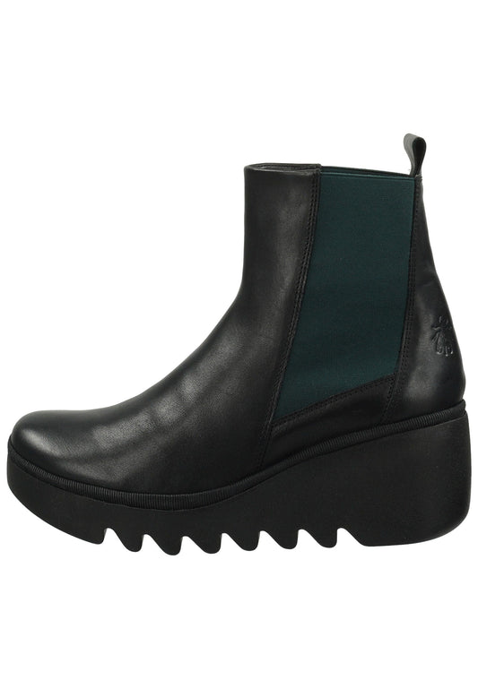 FLY London Stiefelette Leder/Textil Schwarz Warmfutter