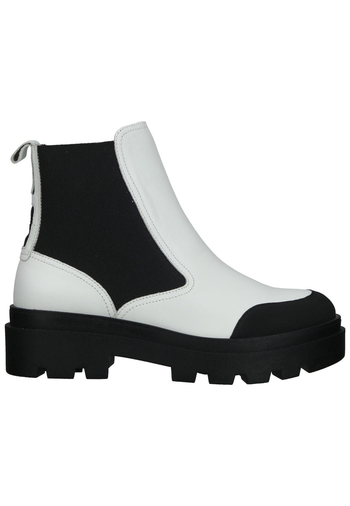 FLY London Stiefelette Leder/Textil Weiß