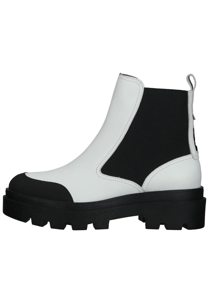 FLY London Stiefelette Leder/Textil Weiß