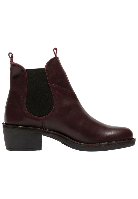 FLY London Stiefelette Leder/Textil Wine
