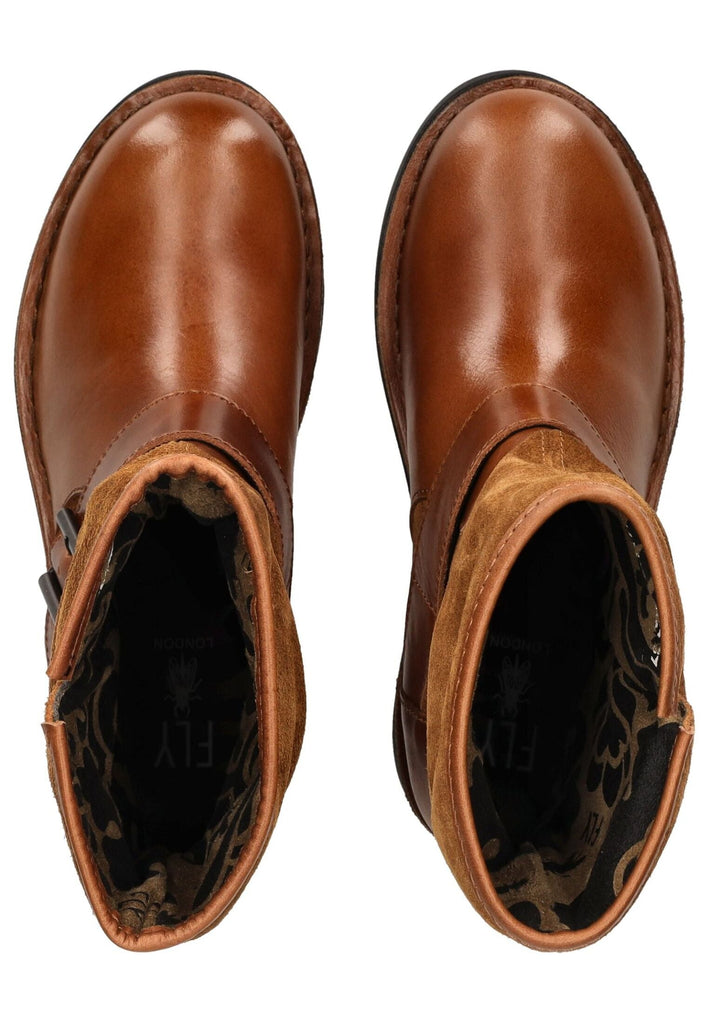 FLY London Stiefelette Leder Tobacco