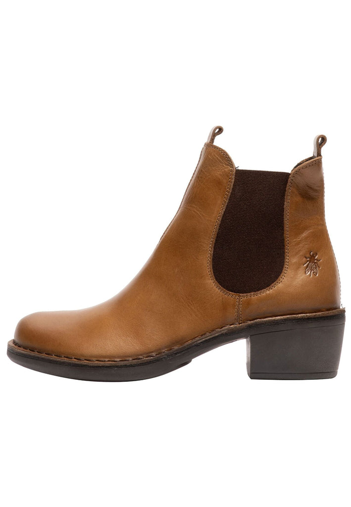 Stiefeletten FLY London Stiefelette Leder/Textil Camel