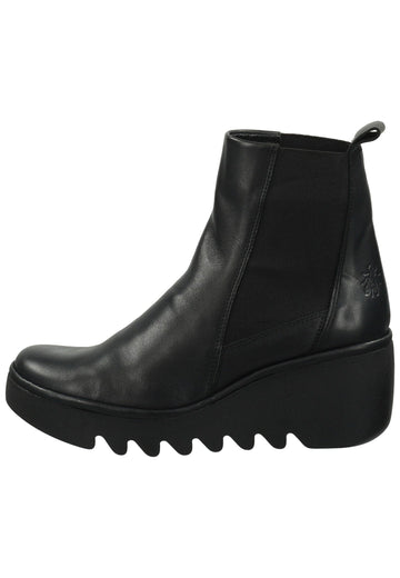 Stiefeletten FLY London Stiefelette Leder/Textil Schwarz/Schwarz Warmfutter