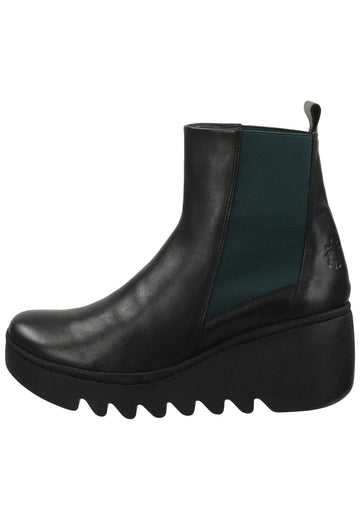 Stiefeletten FLY London Stiefelette Leder/Textil Schwarz Warmfutter