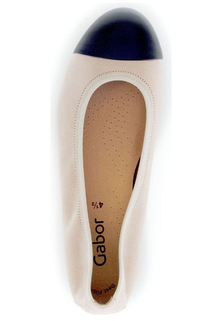 Gabor Ballerinas Leder Beige/Schwarz