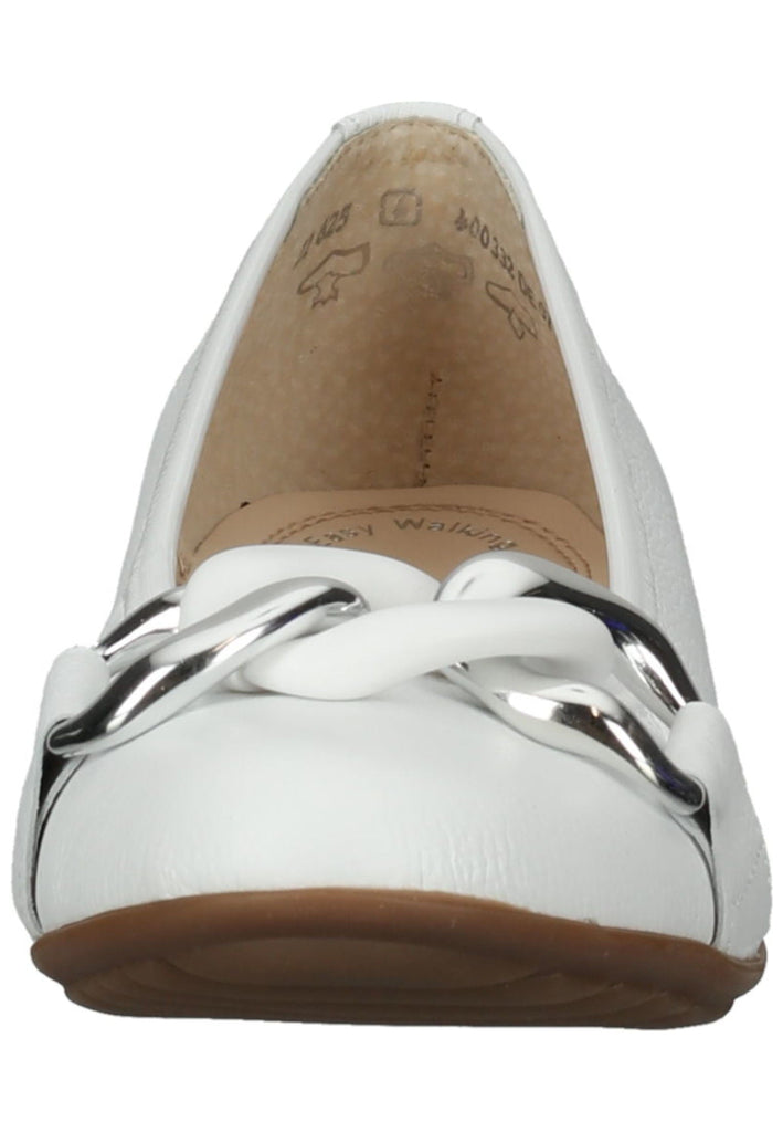 Gabor Ballerinas Leder Weiß/Silber
