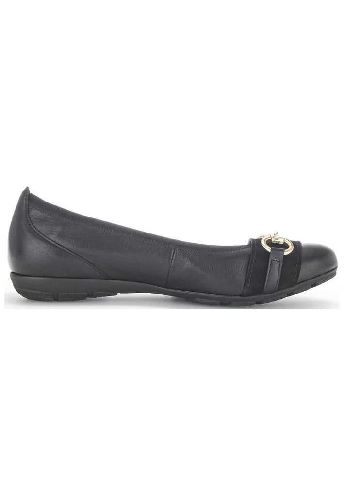 Gabor Ballerinas Nappaleder Schwarz/Gold