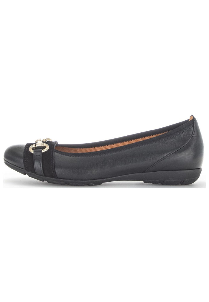 Gabor Ballerinas Nappaleder Schwarz/Gold