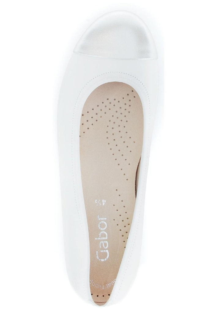 Gabor Ballerinas Nappaleder Weiß/Silber