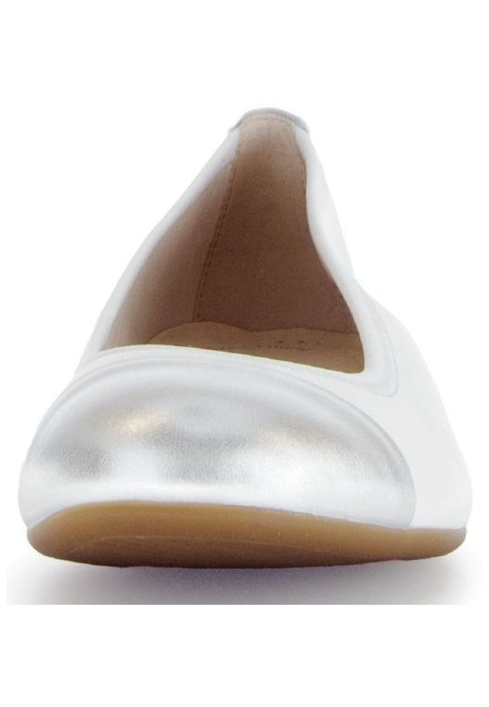 Gabor Ballerinas Nappaleder Weiß/Silber
