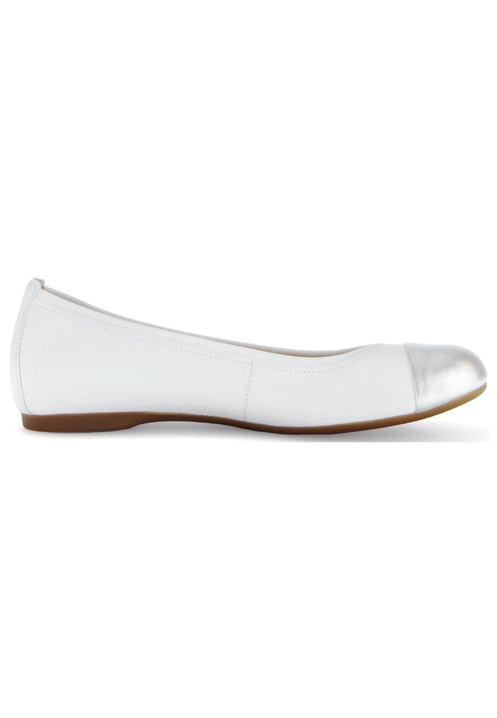 Gabor Ballerinas Nappaleder Weiß/Silber