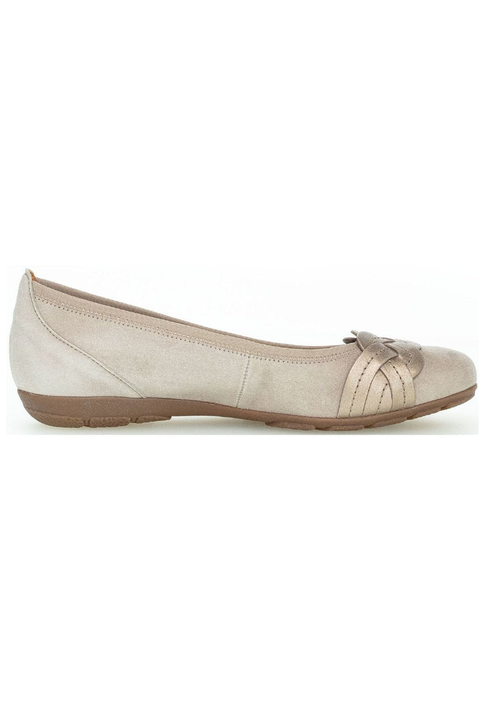 Gabor Ballerinas Veloursleder/Textil Beige/Gold