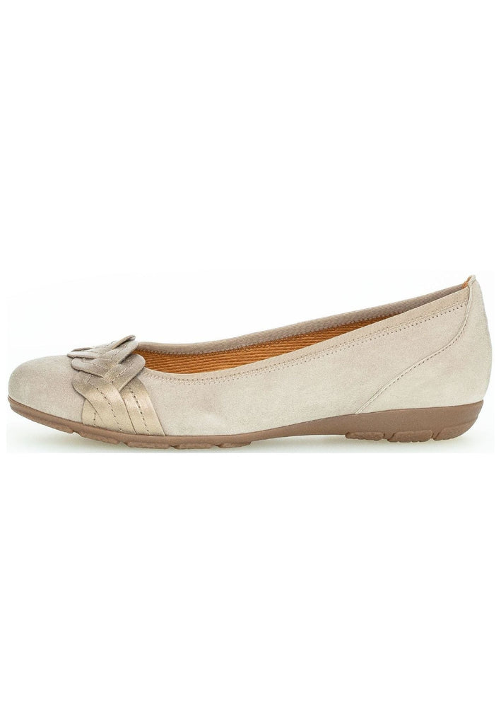 Gabor Ballerinas Veloursleder/Textil Beige/Gold