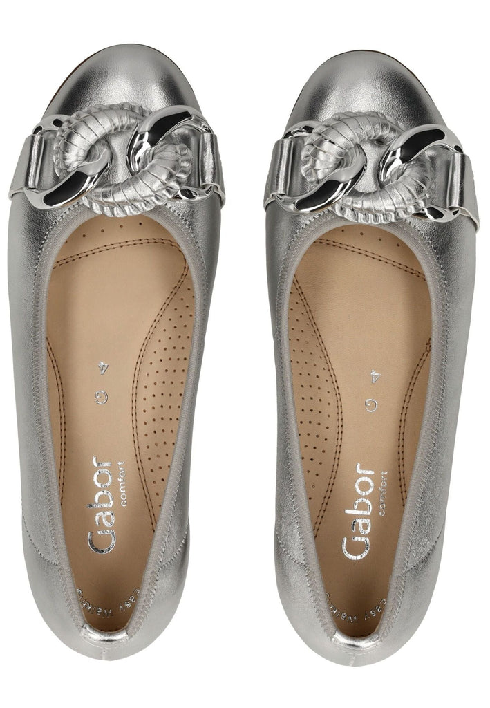 Gabor Comfort Ballerinas Leder Silber
