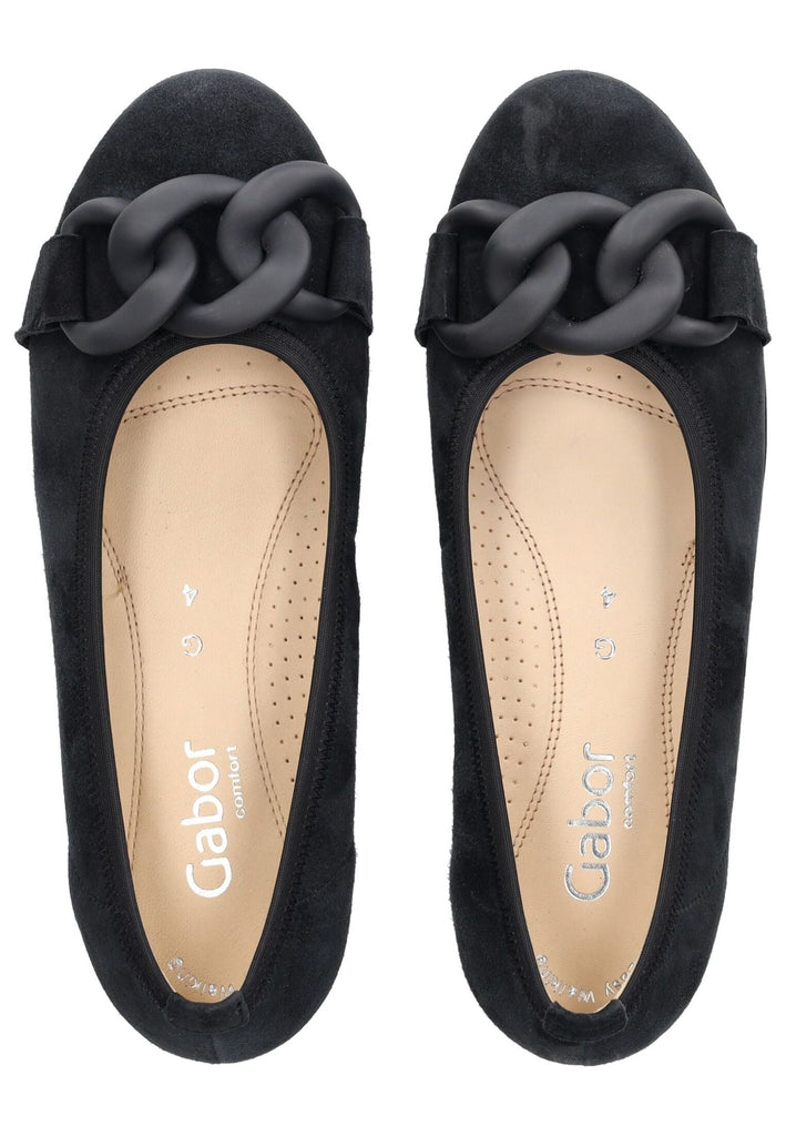 Gabor Comfort Ballerinas Veloursleder Dunkelblau