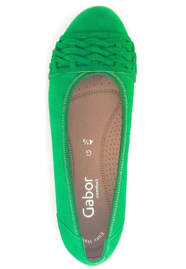 Gabor Comfort Ballerinas Veloursleder Grün