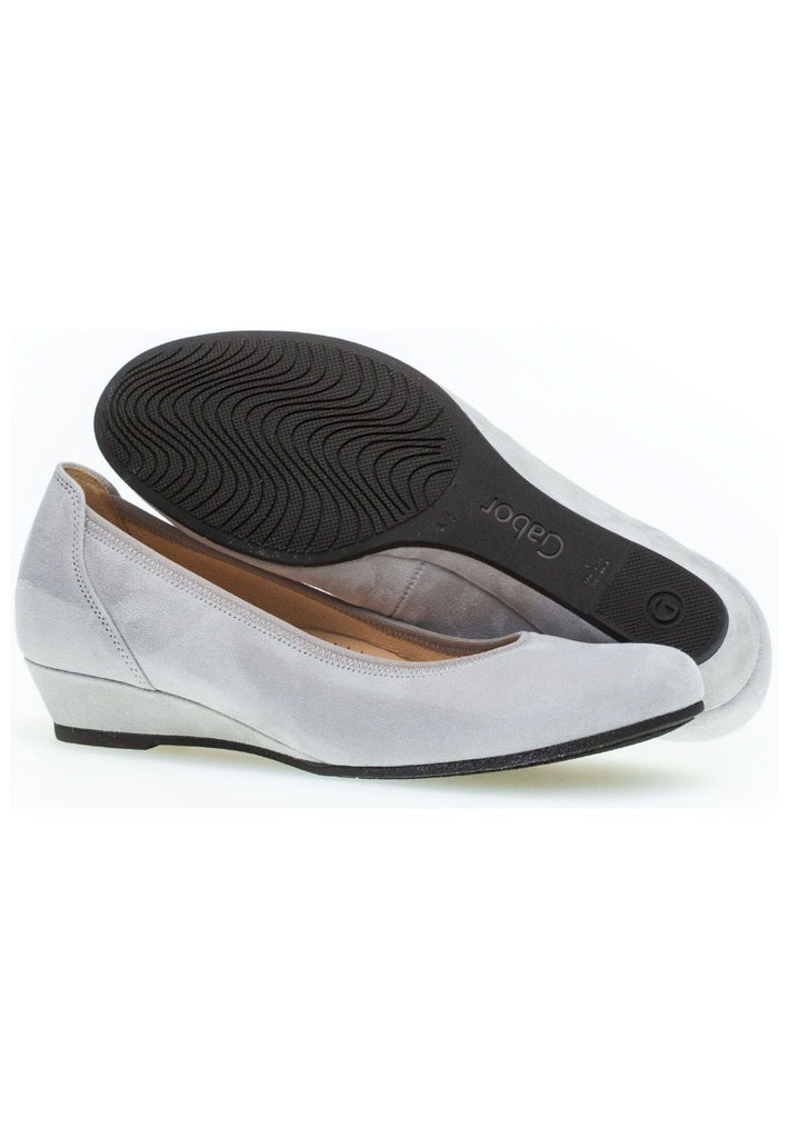 Gabor Comfort Ballerinas Veloursleder Hellgrau