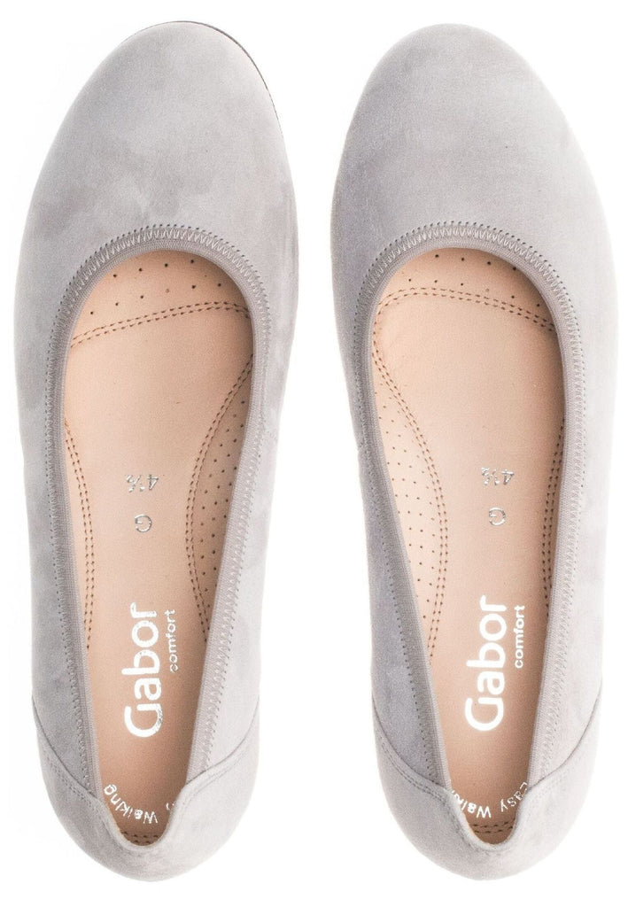 Gabor Comfort Ballerinas Veloursleder Hellgrau