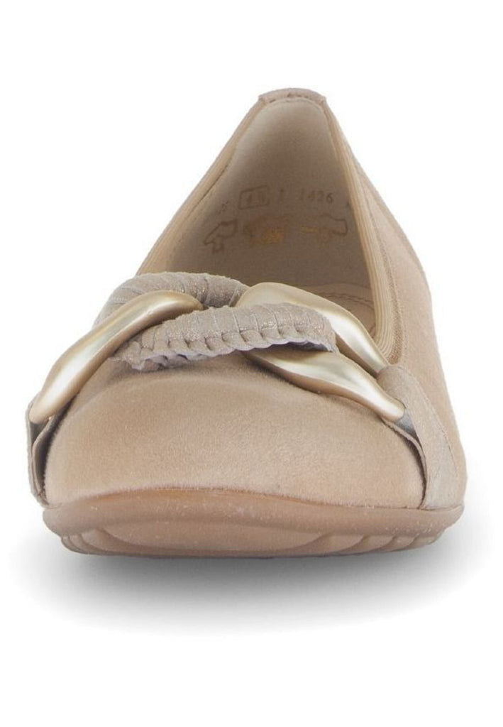 Gabor Comfort Ballerinas Veloursleder Sand