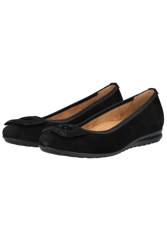 Gabor Comfort Ballerinas Veloursleder Schwarz