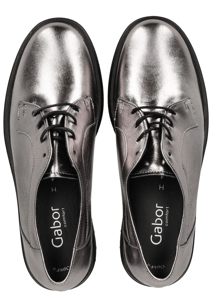 Gabor Comfort Halbschuhe Leder Silber