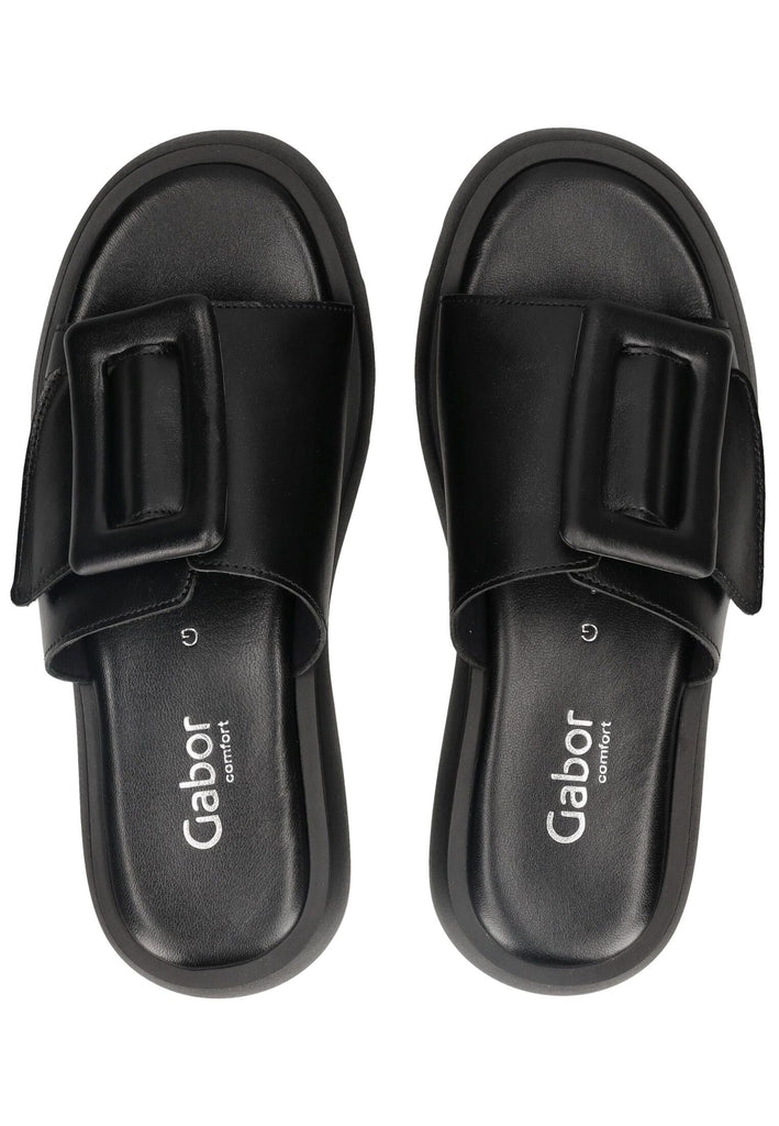 Gabor Comfort Pantoletten Glattleder Schwarz
