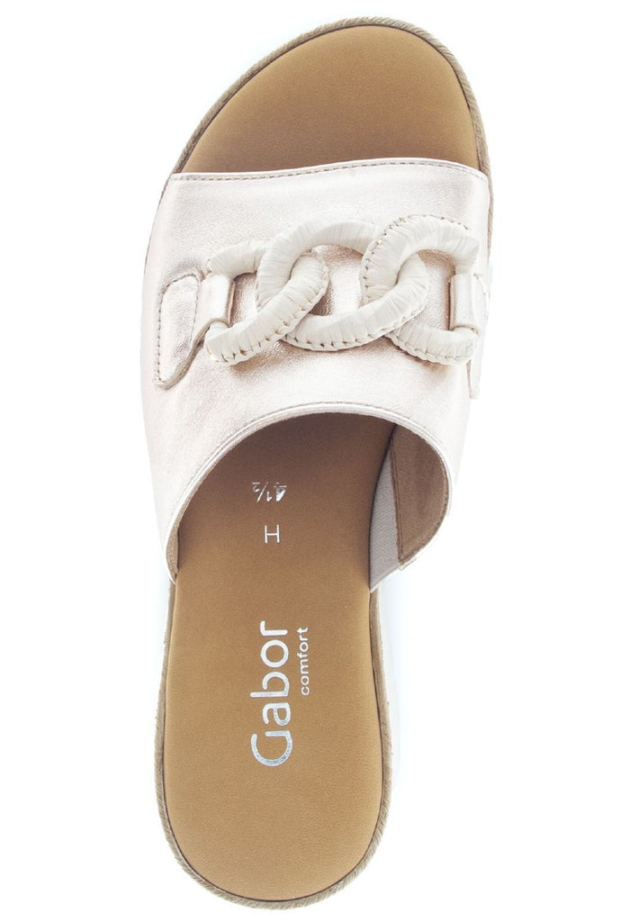 Gabor Comfort Pantoletten Leder Puder