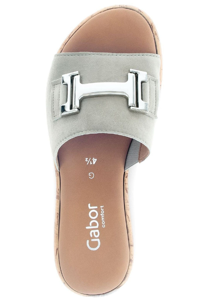 Gabor Comfort Pantoletten Veloursleder Grau