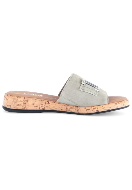 Gabor Comfort Pantoletten Veloursleder Grau