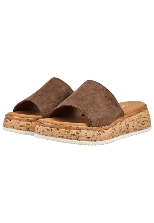 Gabor Comfort Pantoletten Veloursleder Whisky