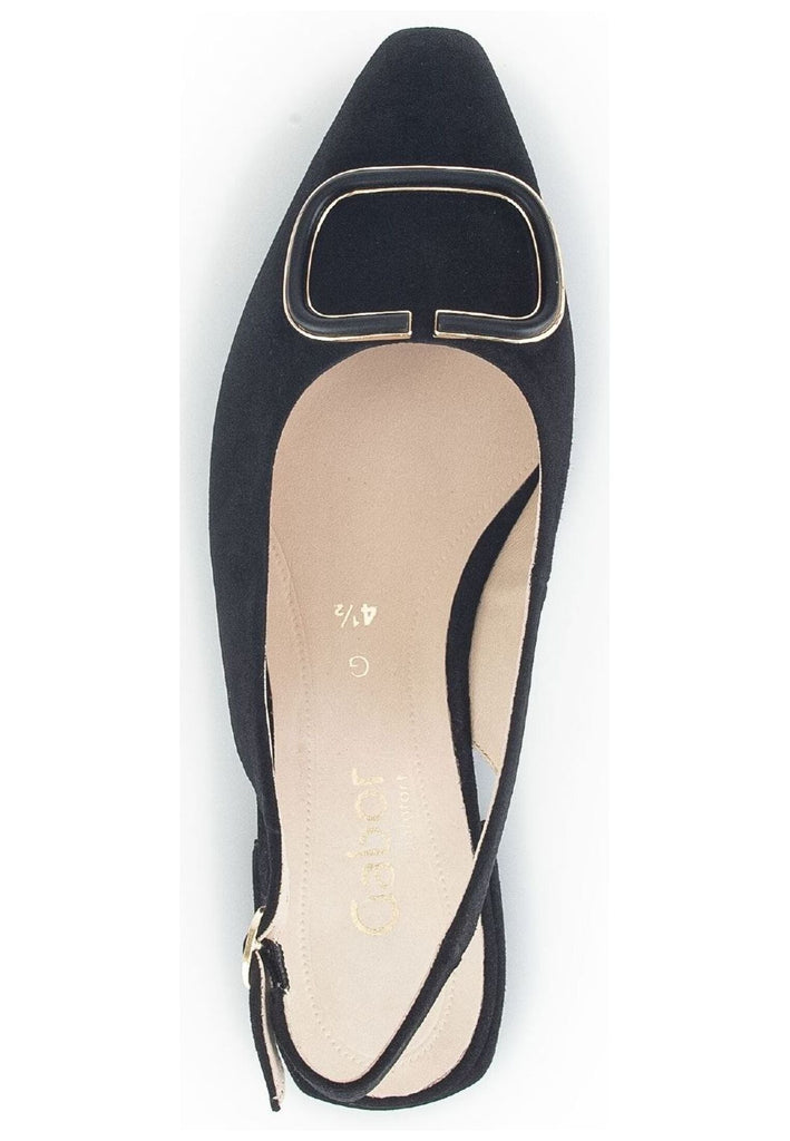 Gabor Comfort Pumps Veloursleder Schwarz/Gold