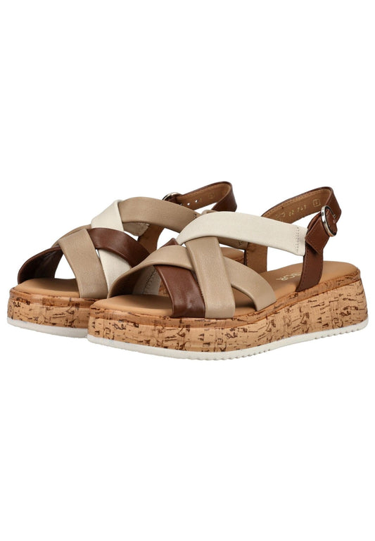 Gabor Comfort Sandalen Glattleder Weiß/Braun