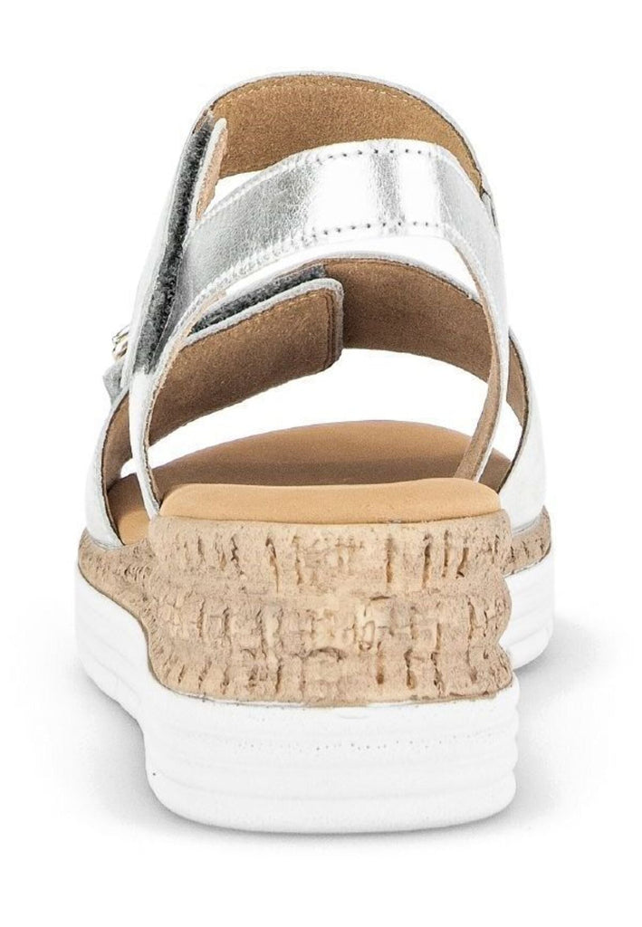 Gabor Comfort Sandalen Leder Silber