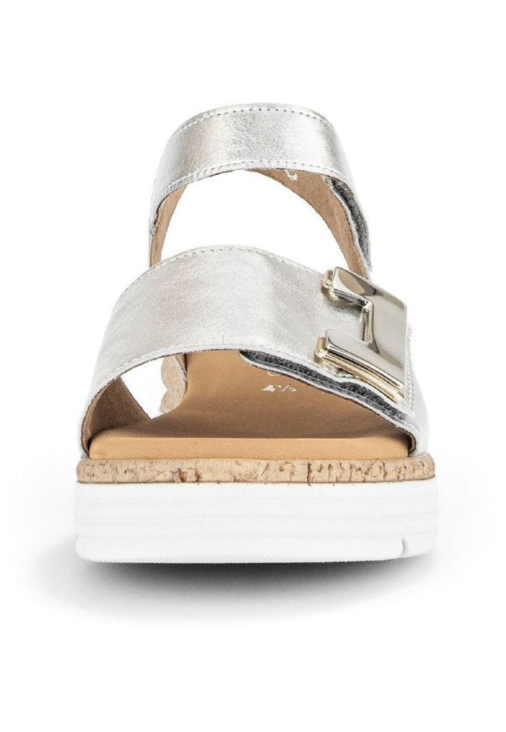 Gabor Comfort Sandalen Leder Silber