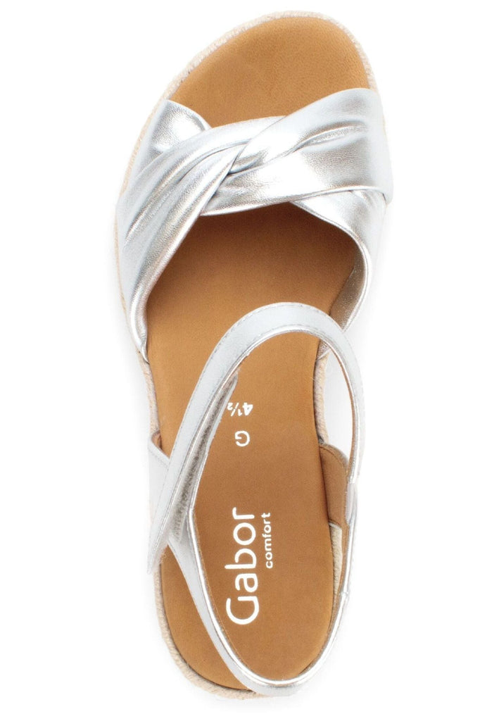 Gabor Comfort Sandalen Leder Silber