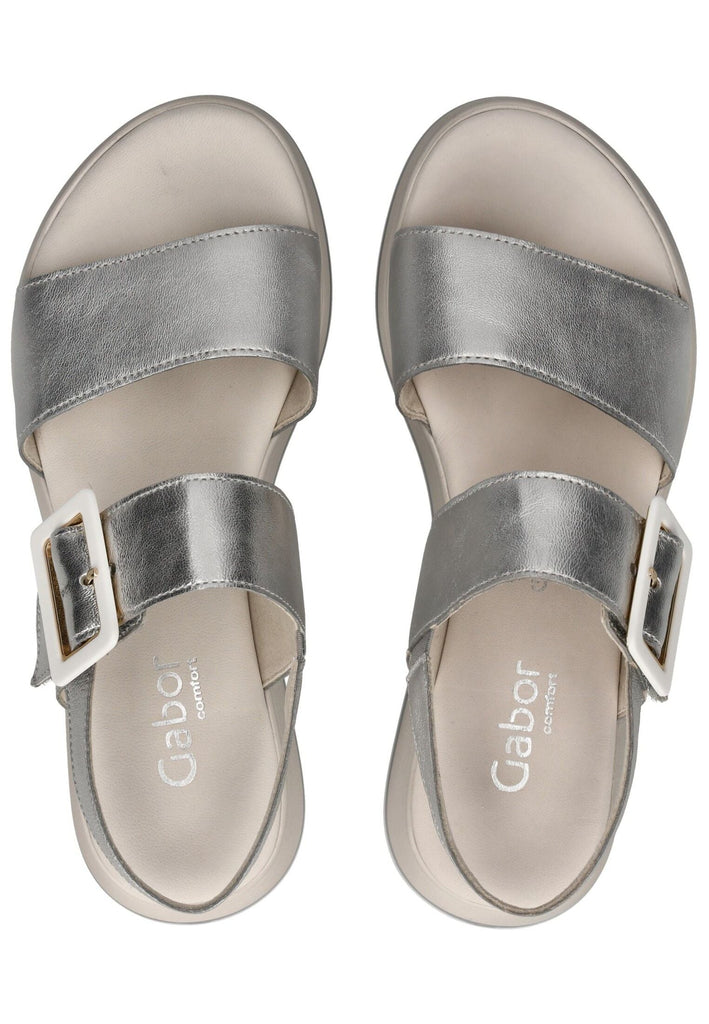 Gabor Comfort Sandalen Leder Silber