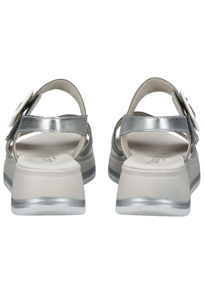 Gabor Comfort Sandalen Leder Silber