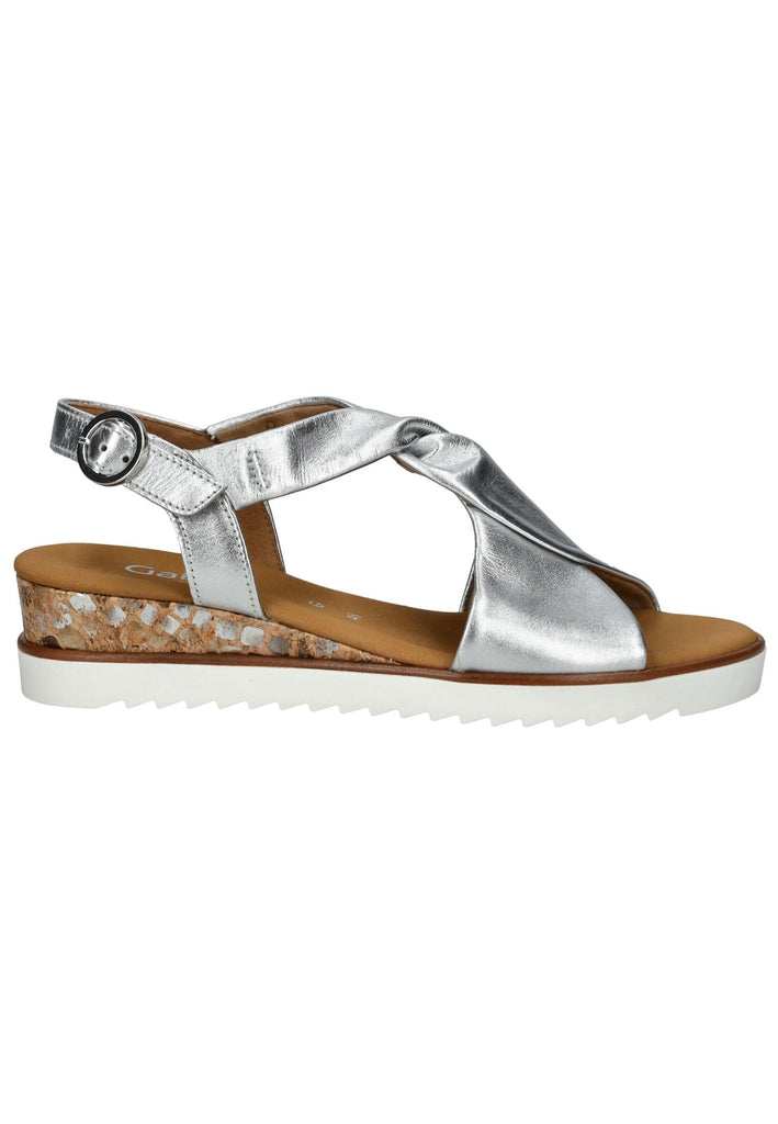 Gabor Comfort Sandalen Leder Silber