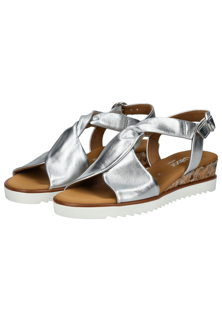 Gabor Comfort Sandalen Leder Silber